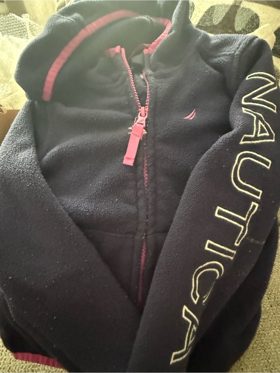 Nautica Other - 🔴Nautica Kids Navy Fleece Jacket with Pink Trim